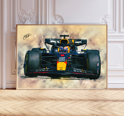 Max Verstappen 2024 Redbull RB20 Formula 1 Car Poster Print