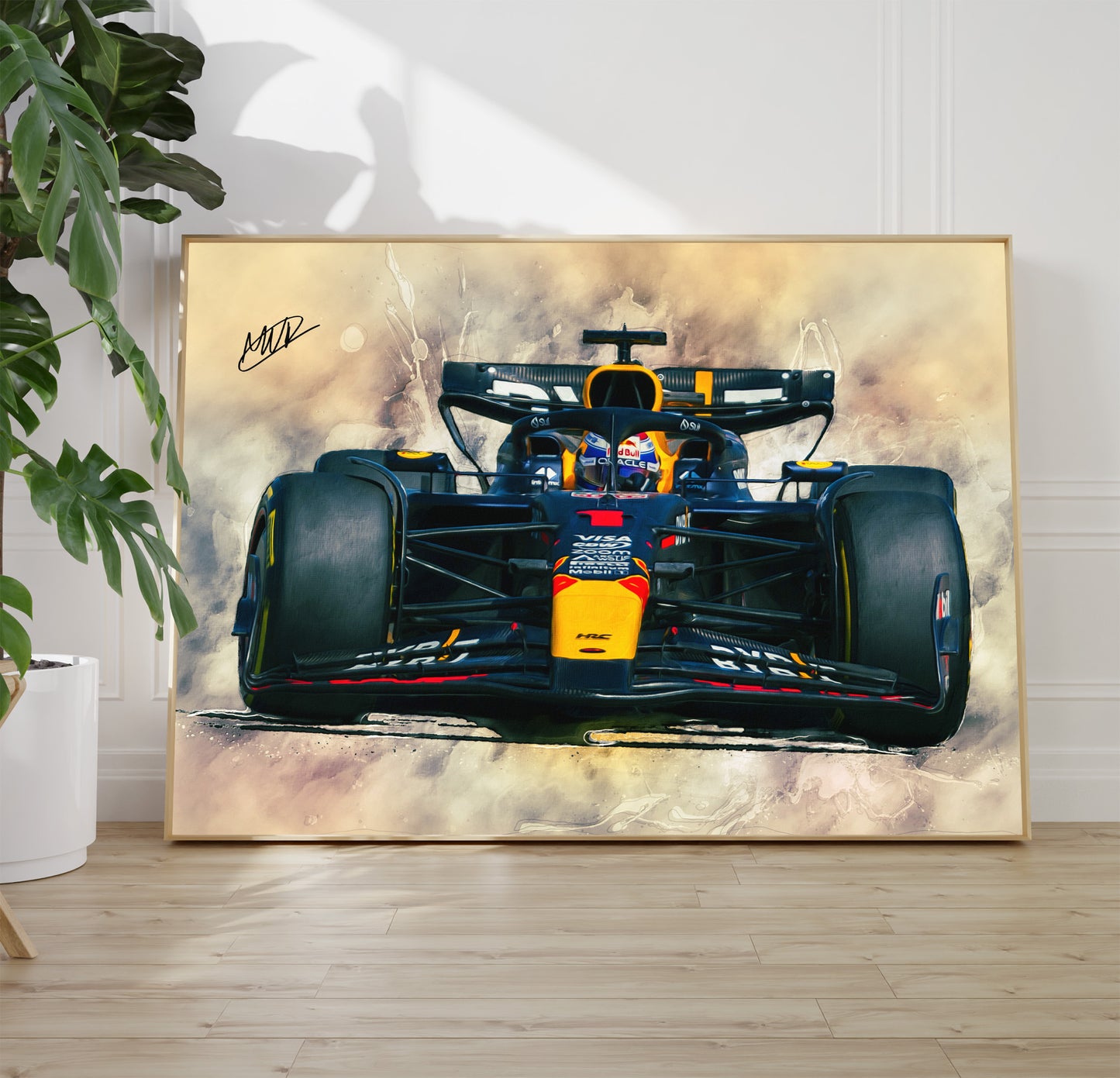 Max Verstappen 2024 Redbull RB20 Formula 1 Car Poster Print, Signed Formula 1 Wall Art