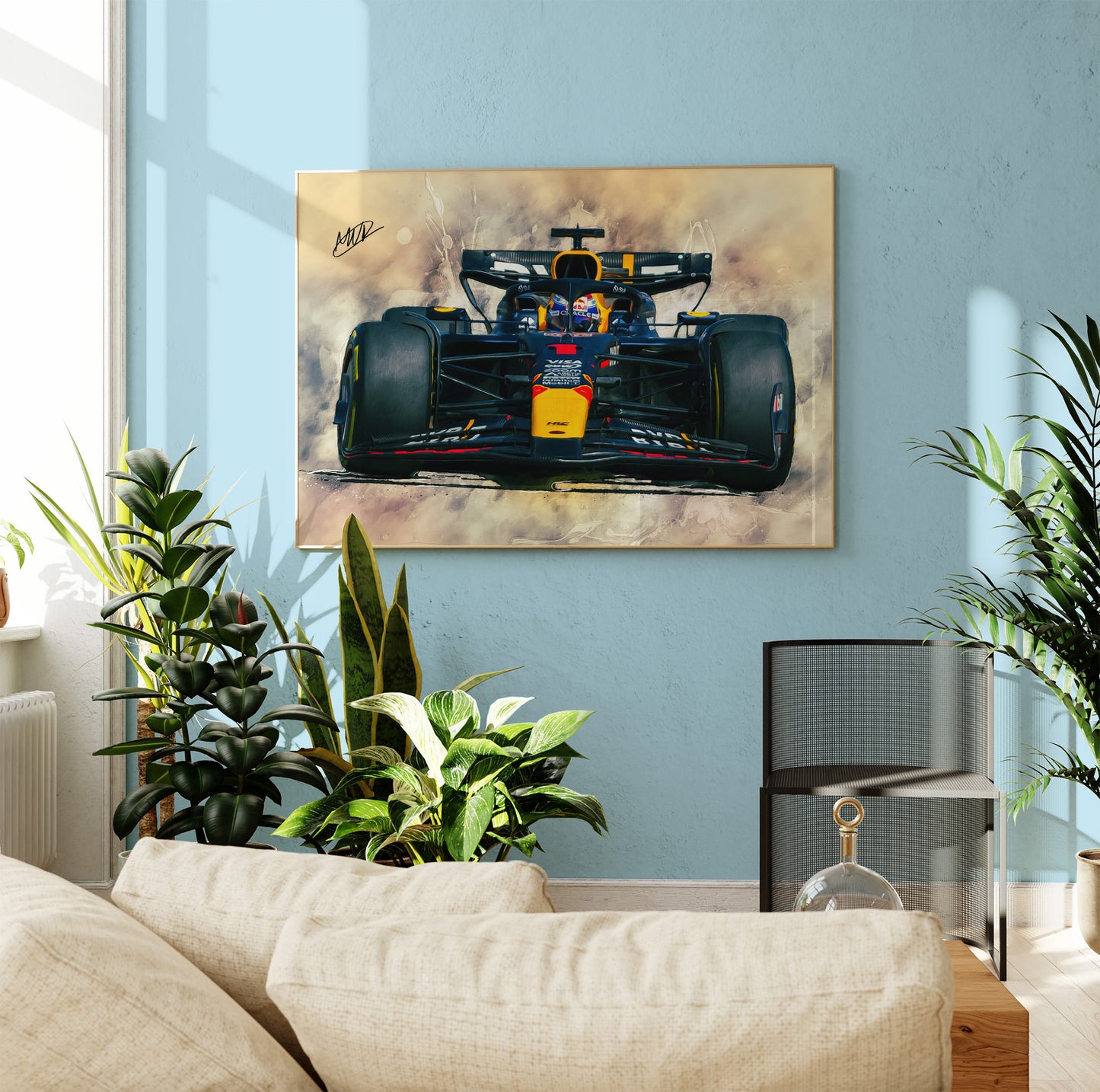 Max Verstappen 2024 Redbull RB20 Formula 1 Car Poster Print, Signed Formula 1 Wall Art