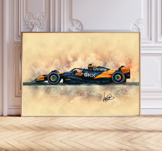 Lando Norris 2024 Mclaren MCL38 F1 Car Poster Print