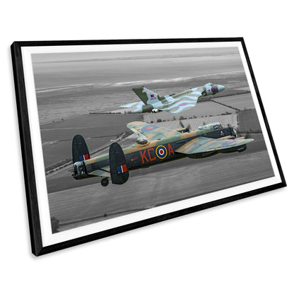 Vulcan Bomber & Lancaster Bomber Raf Military Aircraft Wall Art Print Picture Poster