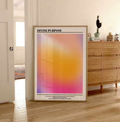 Aura Print - Energy Print - Aura Poster - Spiritual Art - Affirmation Wall Art - Positivity Poster - Pink Gradient Print - Divine Purpose