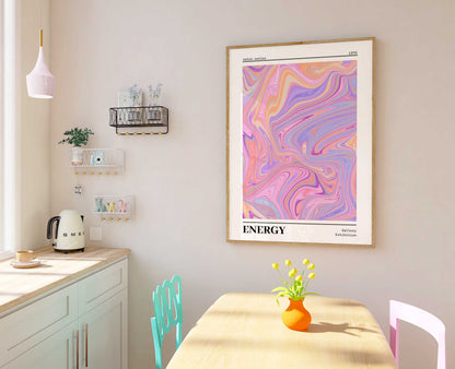 Aura Print - Energy Print - Aura Poster - Spiritual Art - Affirmation Wall Art - Positivity Poster - Pink Marble Print - Positive Aura Print