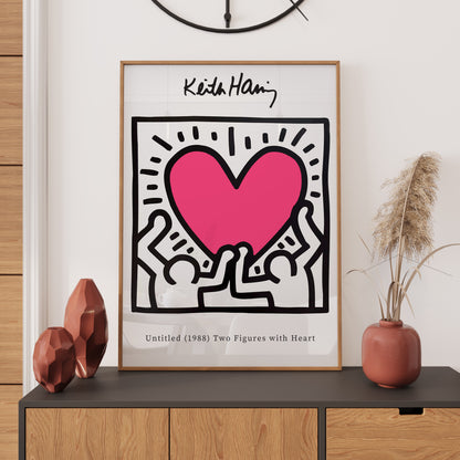 Keith Haring Love Heart Pink Exhibition Poster, Famous Art. Wall Décor, Gift Idea, A2/A3/A4/A5