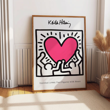 Keith Haring Love Heart Pink Exhibition Poster, Famous Art. Wall Décor, Gift Idea, A2/A3/A4/A5