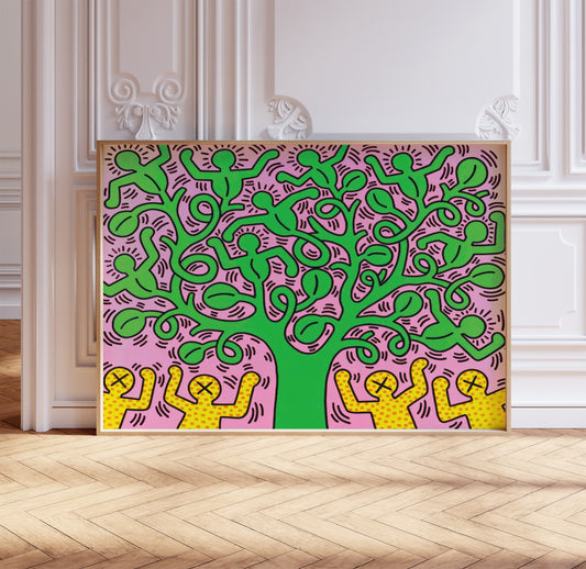 Keith Haring Poster, Tree of Life, Keith Haring Print, Vintage Pop Art, Famous Wall Art. Home Décor, Gift Idea, A2/A3/A4/A5