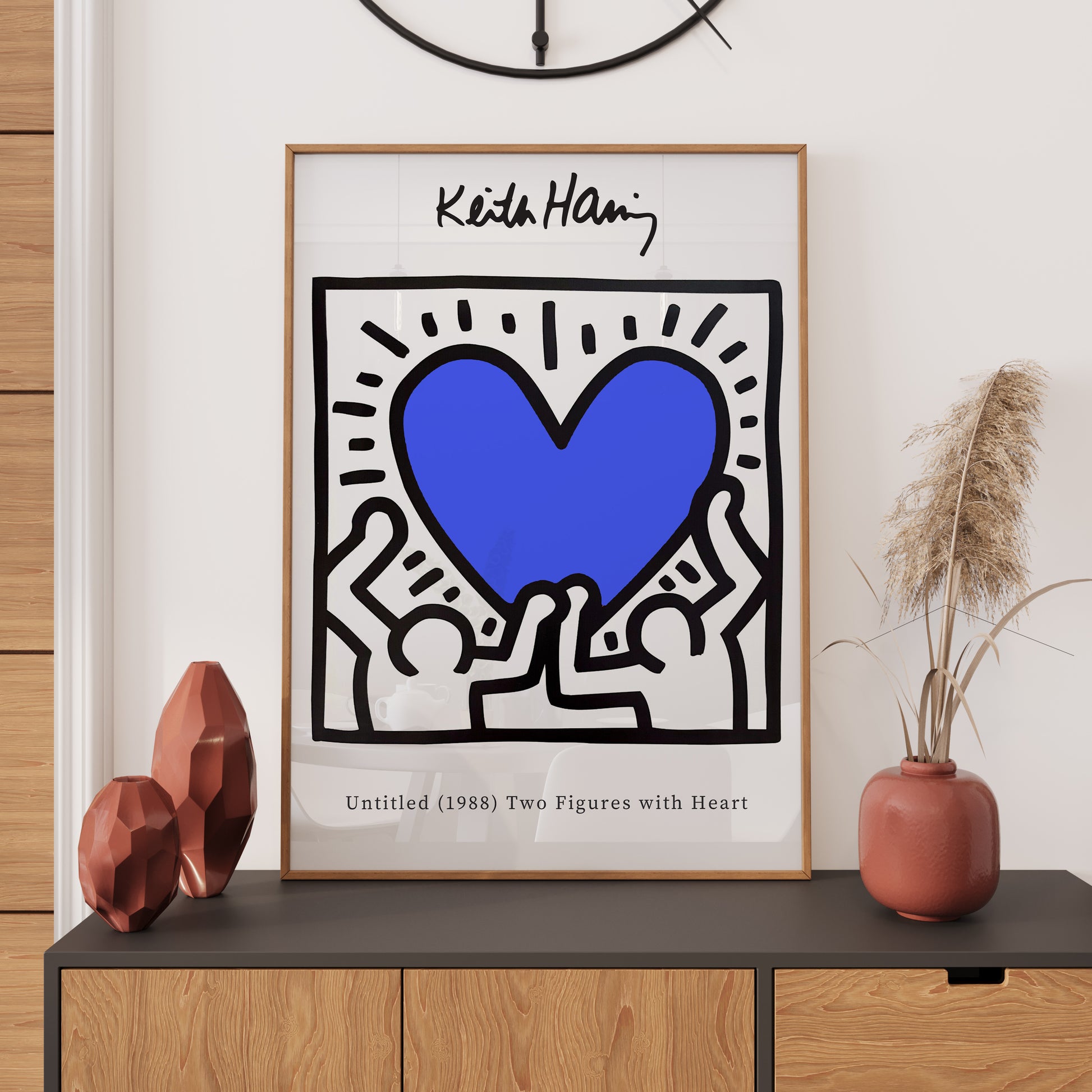 Keith Haring Love Heart Blue Exhibition Poster