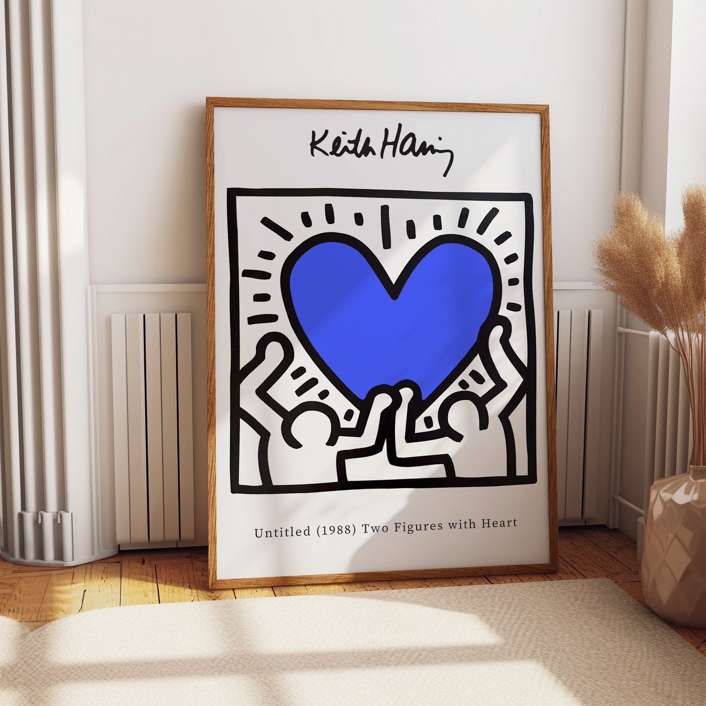 Keith Haring Love Heart Blue Exhibition Poster