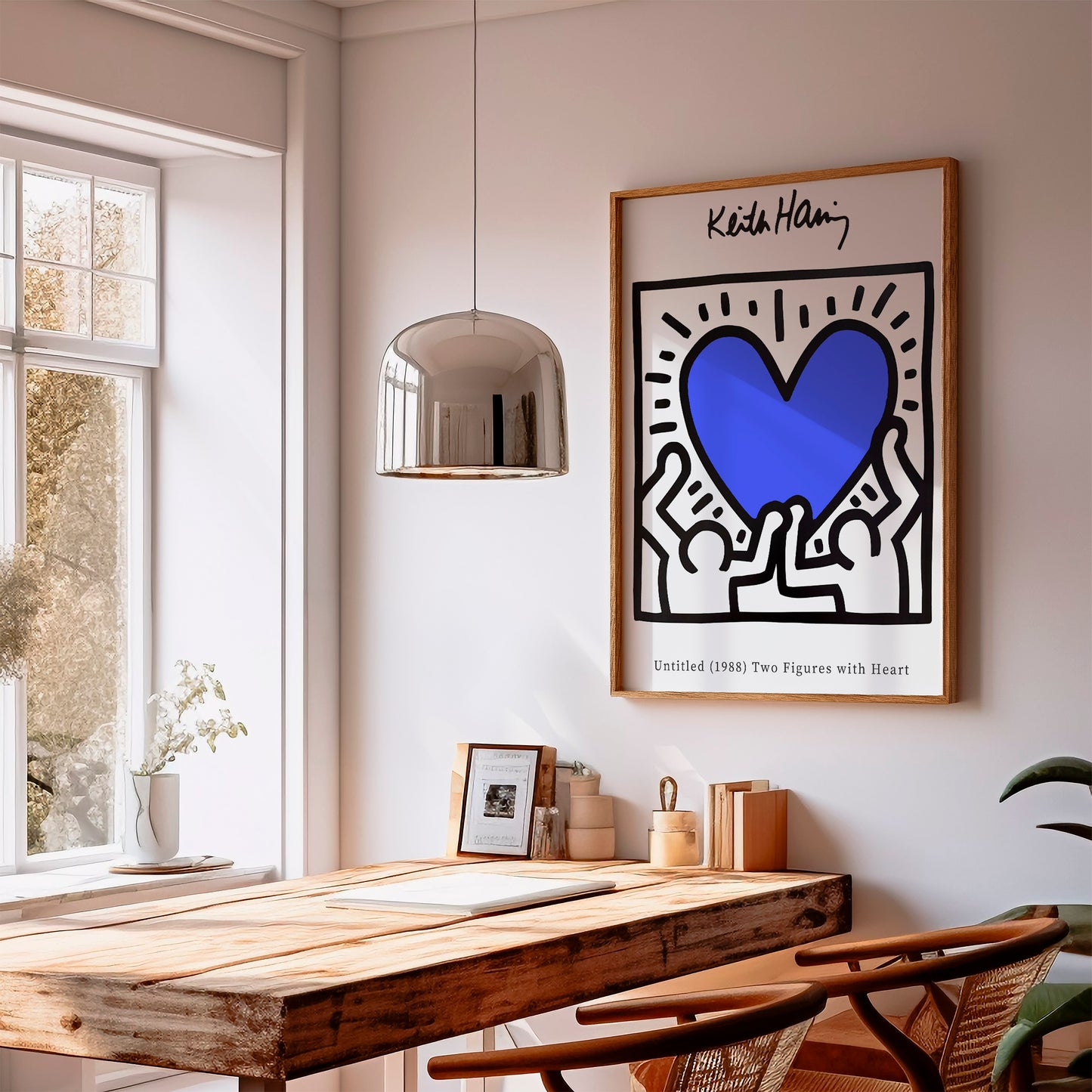 Keith Haring Love Heart Blue Exhibition Poster