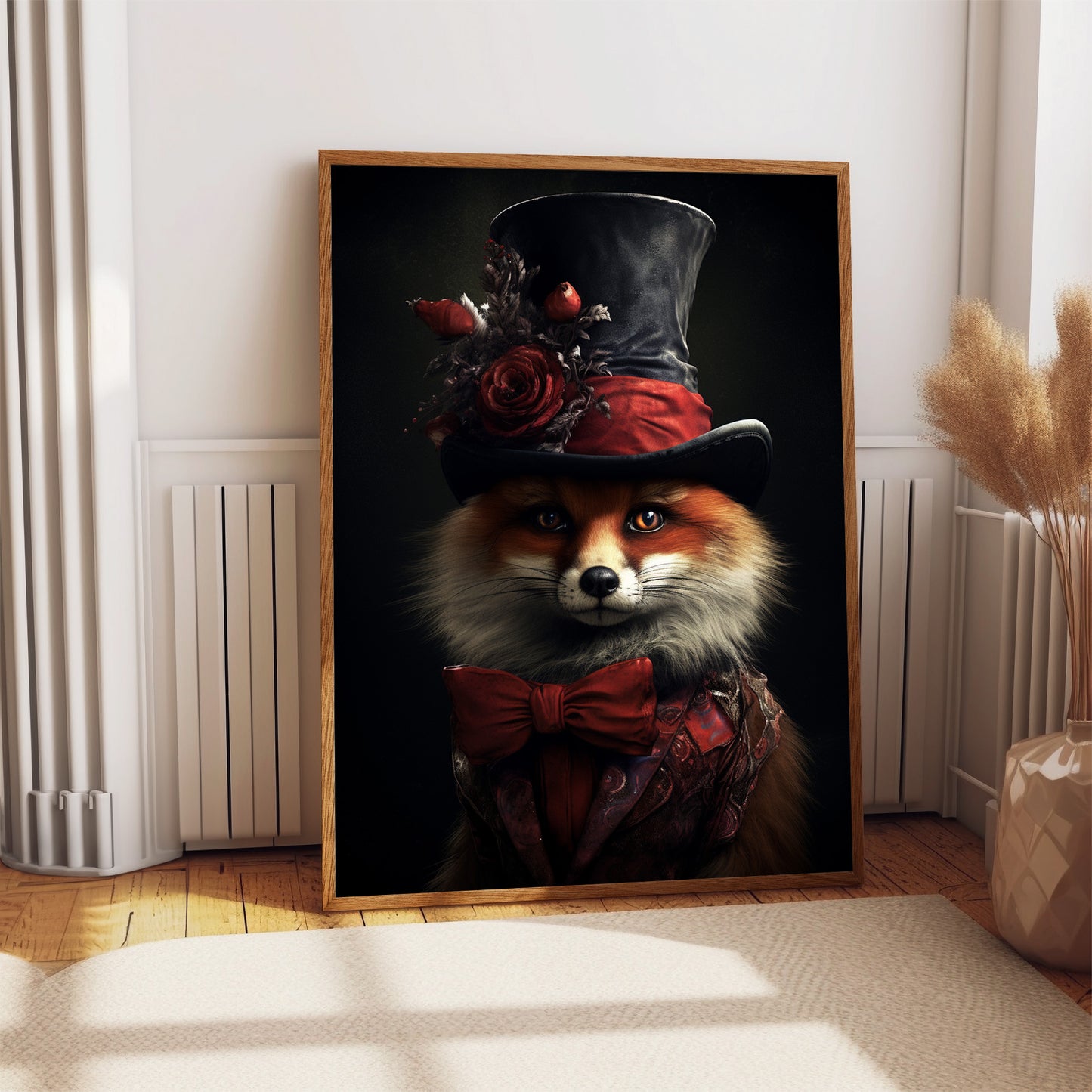 Gothic Fox Poster, Dark Academia Wall Art, Fox Print, Gothic Home Décor, Victorian Fox, Cottagecore Poster, Goth Décor, Gift, A1,A2,A3,A4