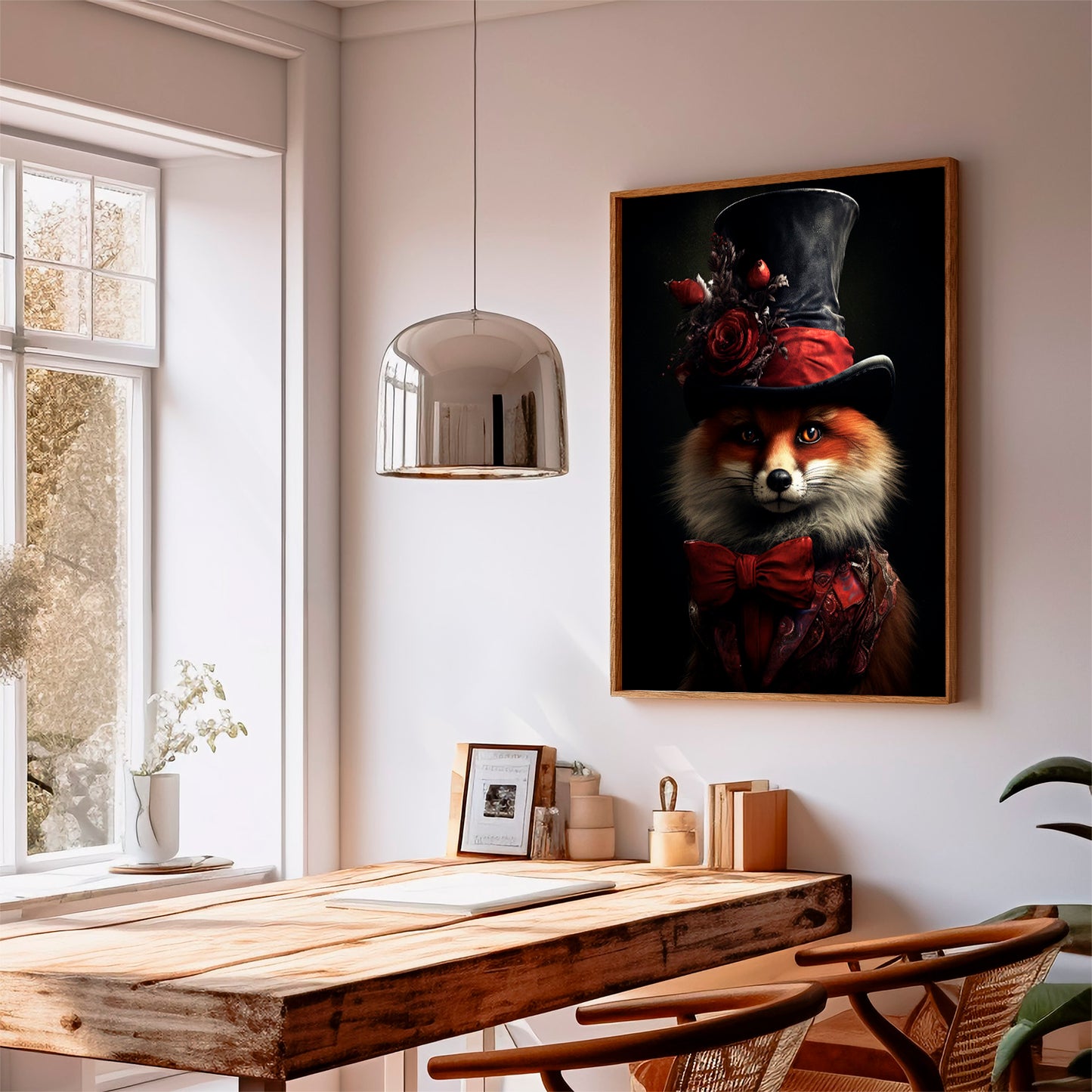 Gothic Fox Poster, Dark Academia Wall Art, Fox Print, Gothic Home Décor, Victorian Fox, Cottagecore Poster, Goth Décor, Gift, A1,A2,A3,A4