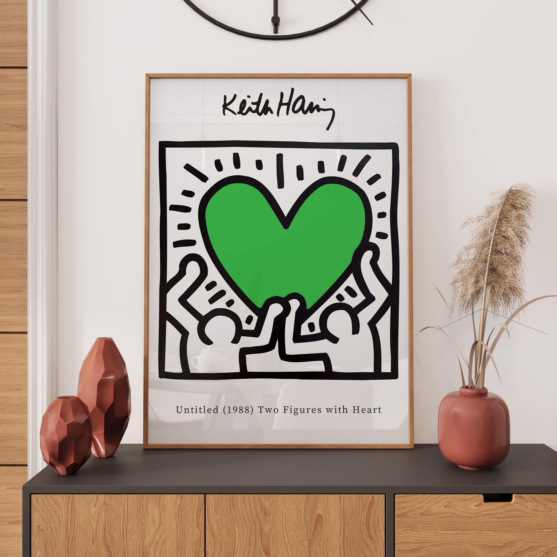 Keith Haring Love Heart Green Exhibition Poster