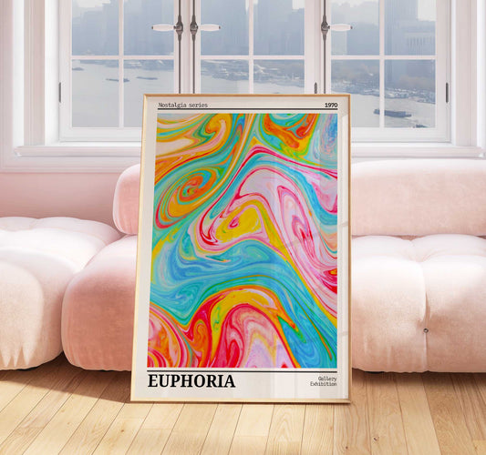 Euphoria Print - Energy Print - Aura Poster - Spiritual Art - Affirmation Wall Art - Positivity Poster - Trendy Decor - Nostalgia Aura Print