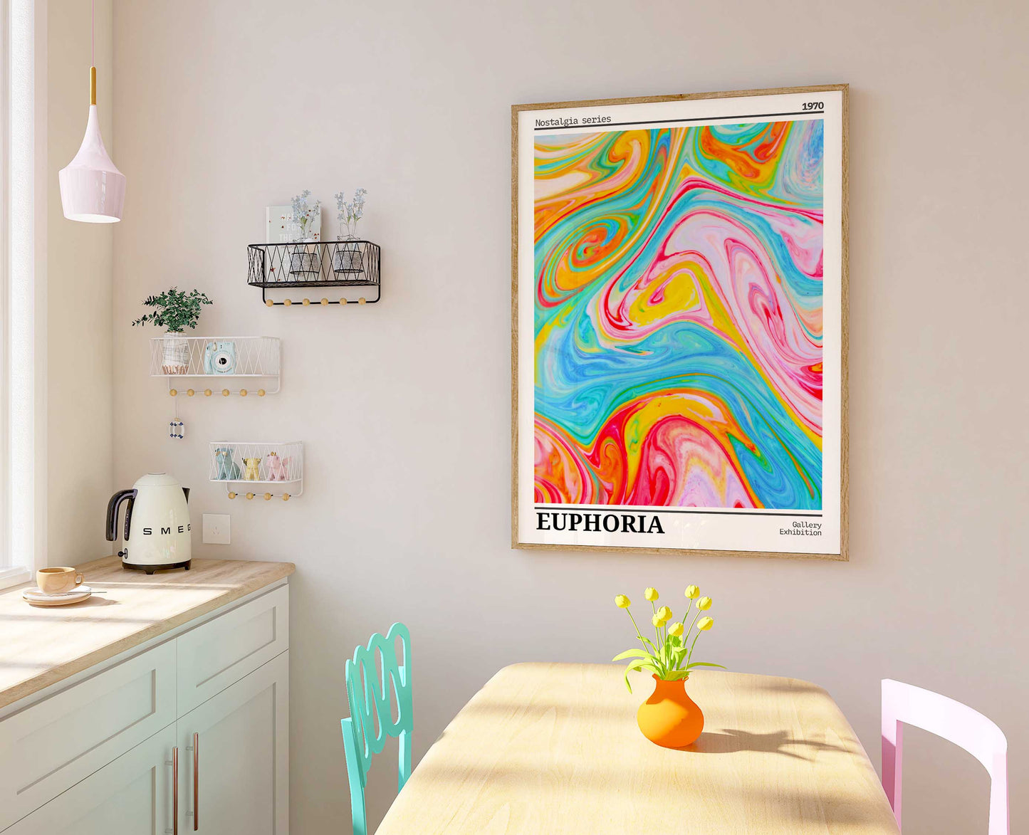 Euphoria Print - Energy Print - Aura Poster - Spiritual Art - Affirmation Wall Art - Positivity Poster - Trendy Decor - Nostalgia Aura Print