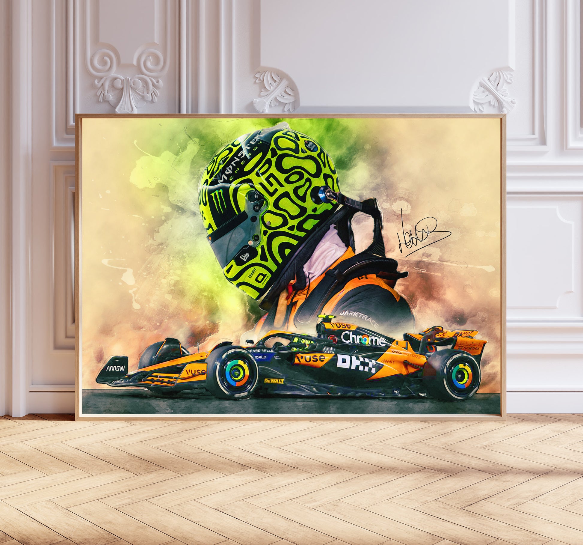 Lando Norris 2024 F1 Poster Print, Signed Reproduction, Formula One Wall Art