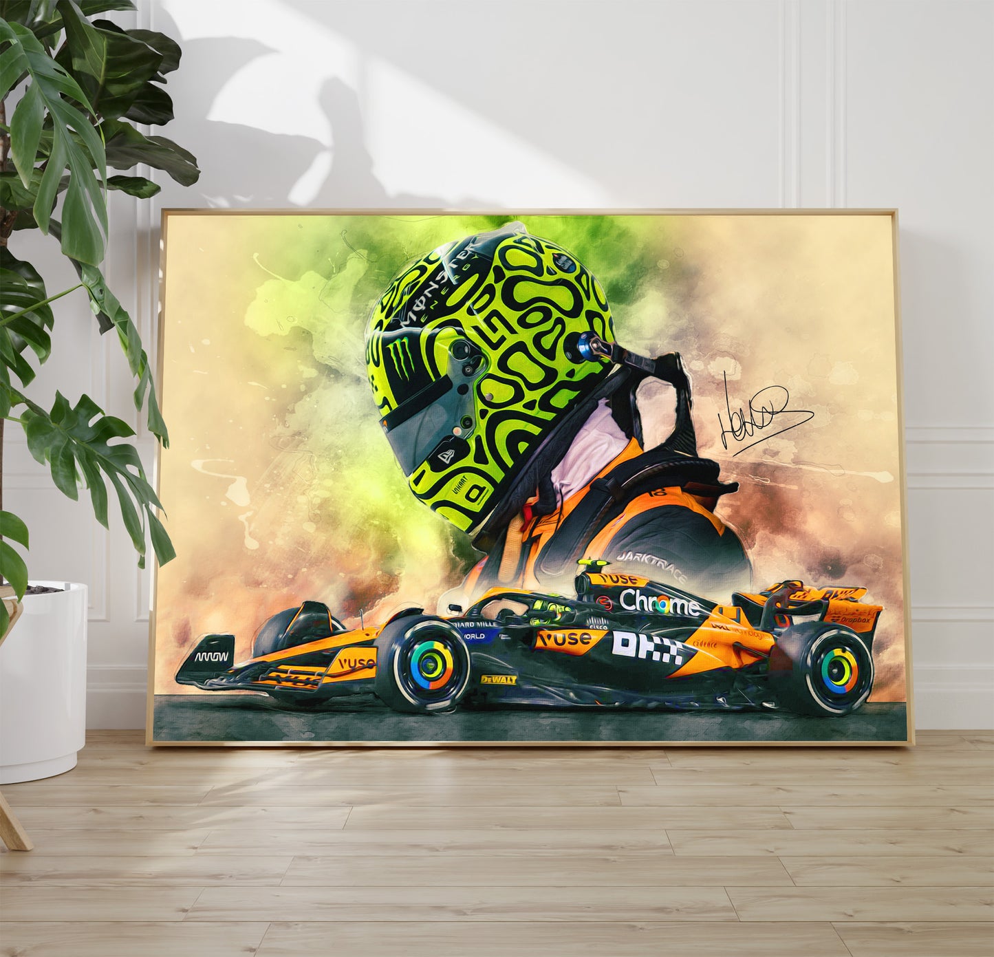 Lando Norris 2024 F1 Poster Print, Signed Reproduction, Formula One Wall Art