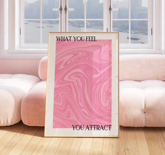 Positive Quote Print - Energy Print - Aura Poster - Spiritual Art - Affirmation Wall Art - Positivity Poster - Pink Print - Energy Poster