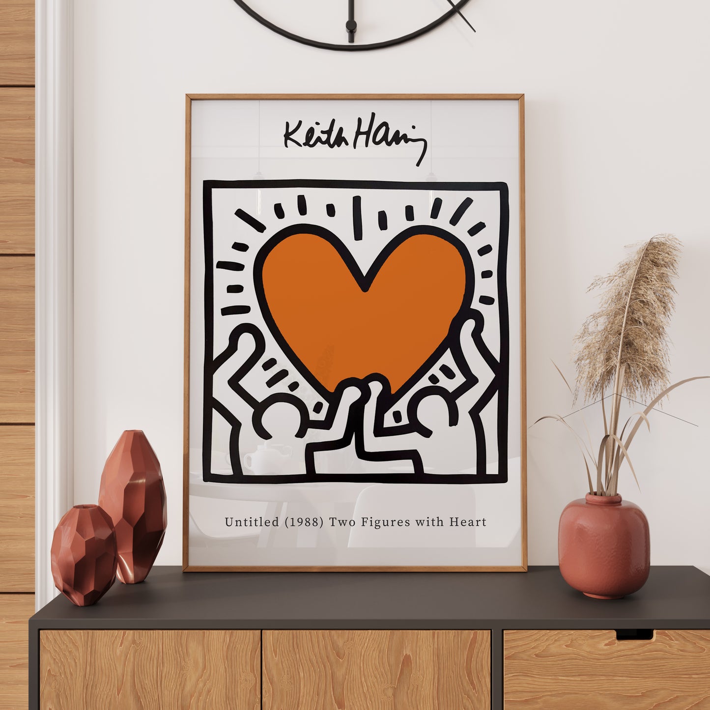 Keith Haring Love Heart Orange Exhibition Poster