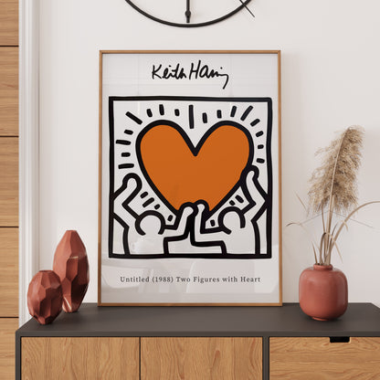 Keith Haring Love Heart Orange Exhibition Poster