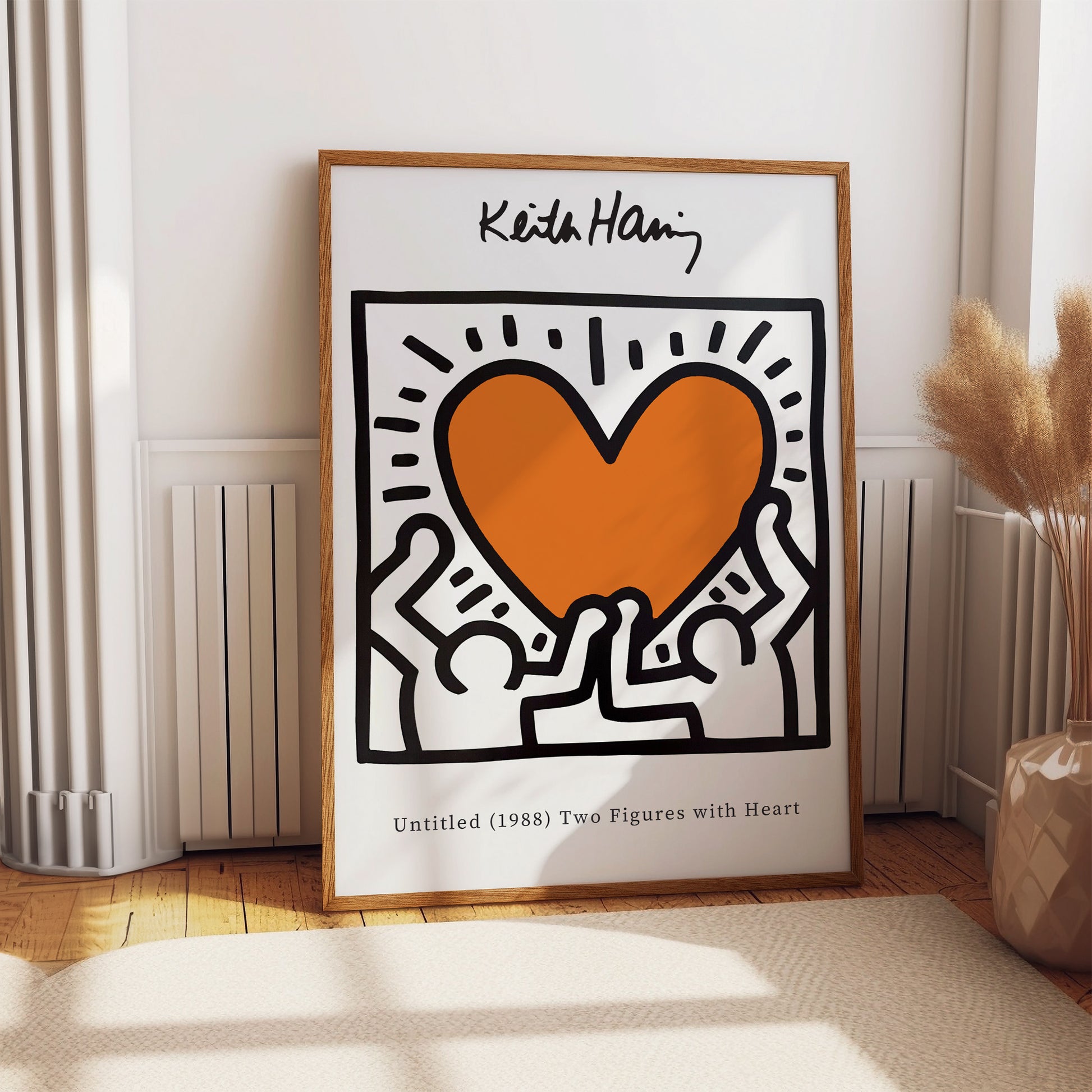 Keith Haring Love Heart Orange Exhibition Poster
