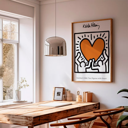 Keith Haring Love Heart Orange Exhibition Poster