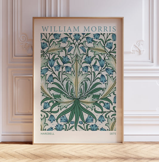 William Morris Exhibition Poster Floral Print, Vintage Art Wall Art, Home Décor