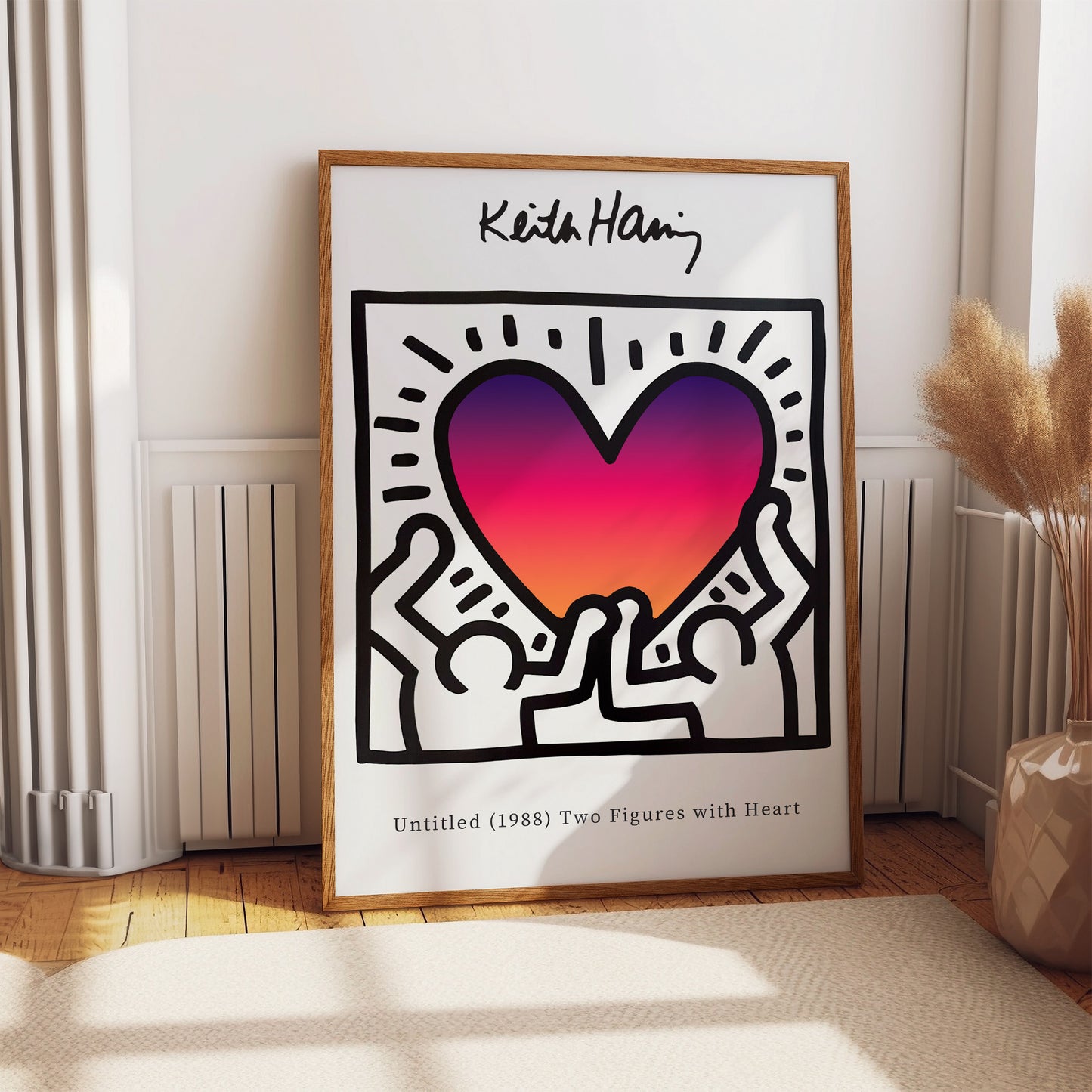 Keith Haring Poster, Love Heart Print, Ombre Exhibition Art Print, A2/A3/A4/A5