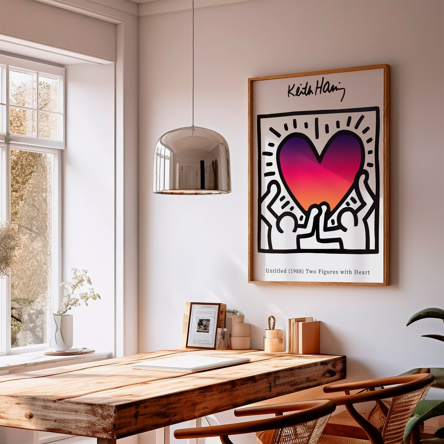 Keith Haring Poster, Love Heart Print, Ombre Exhibition Art Print, A2/A3/A4/A5