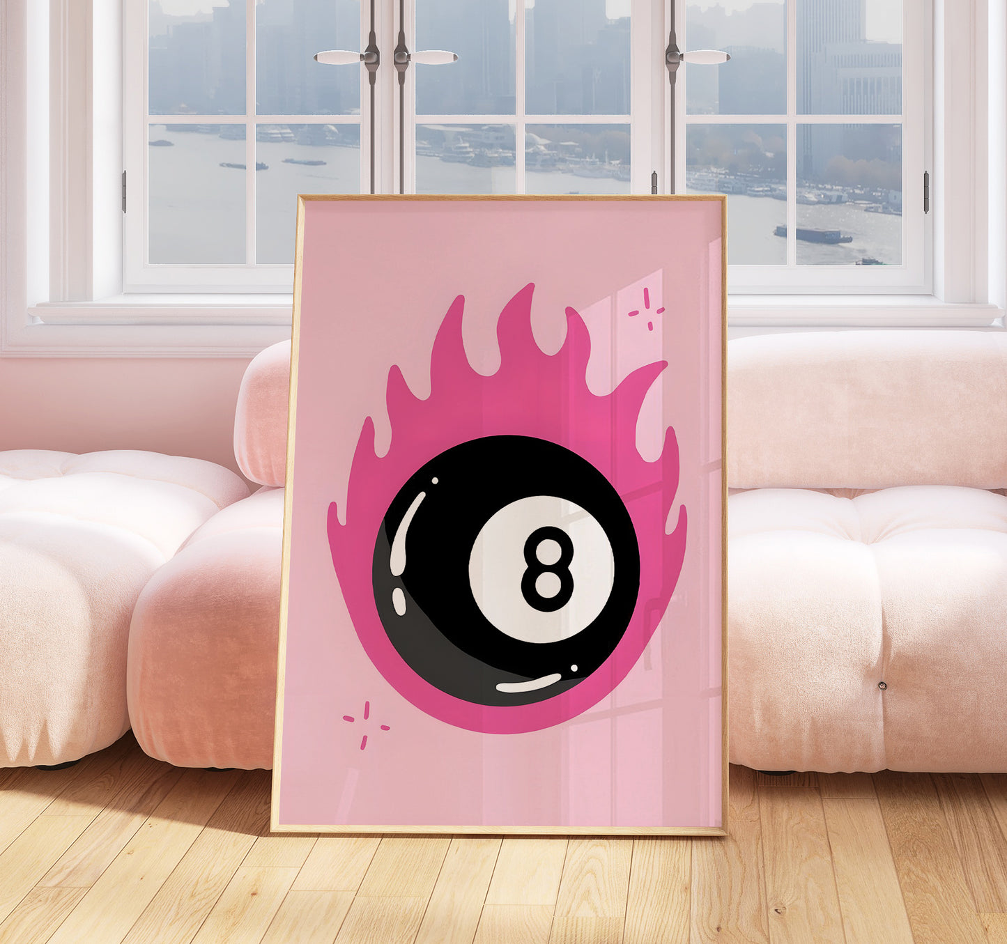 Magic 8 Ball Print - Maximalist Wall Art - Pink Decor - Teens Bedroom Print - Maximalist Poster - Eclectic Print - Trendy 8 Ball Poster