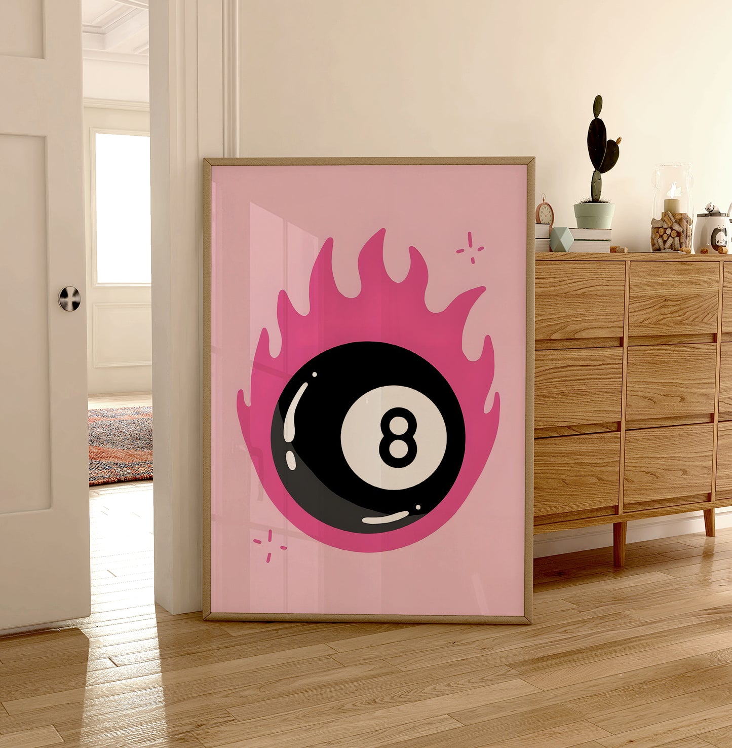 Magic 8 Ball Print - Maximalist Wall Art - Pink Decor - Teens Bedroom Print - Maximalist Poster - Eclectic Print - Trendy 8 Ball Poster