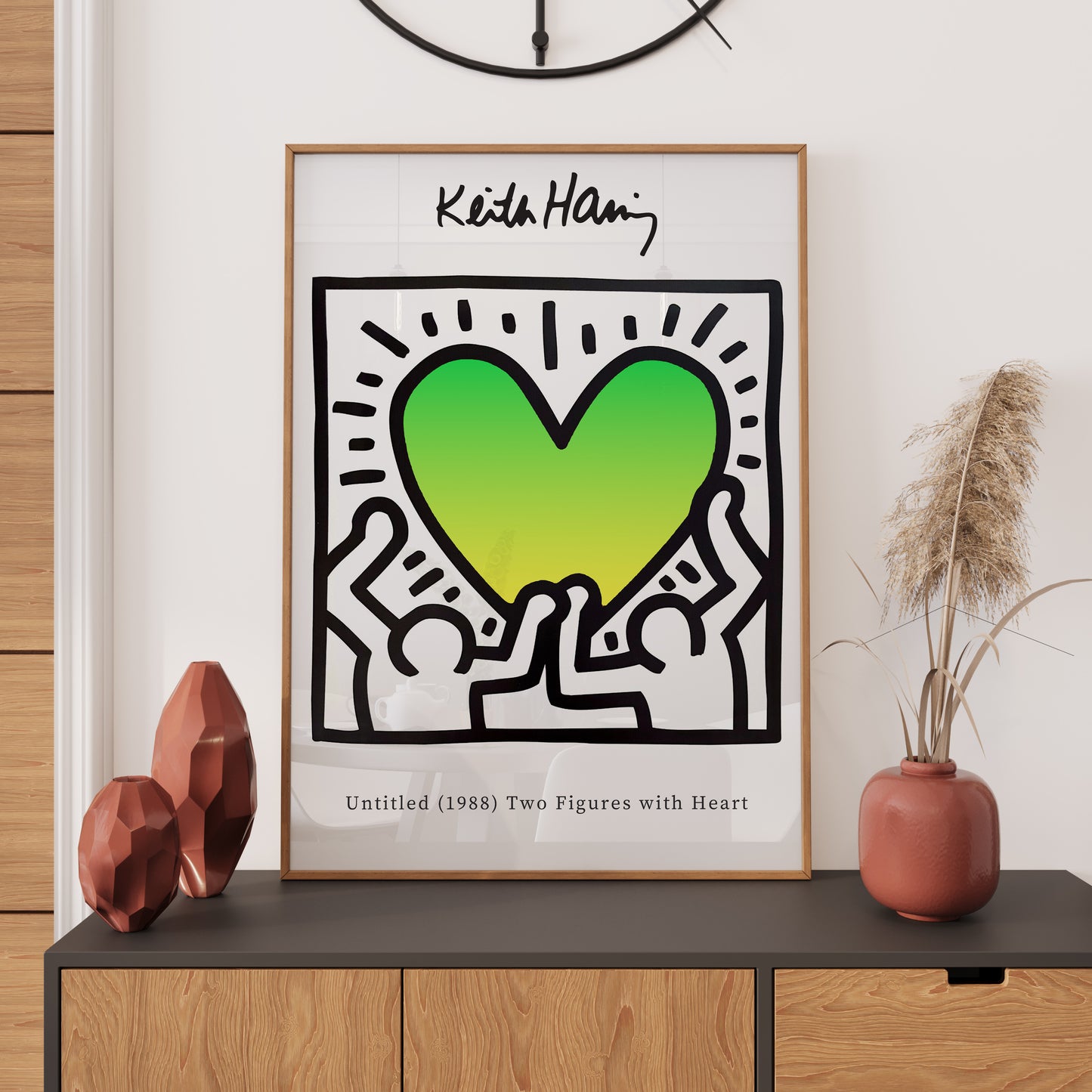 Keith Haring Poster, Love Heart Print, Ombre Exhibition Poster, A2/A3/A4/A5