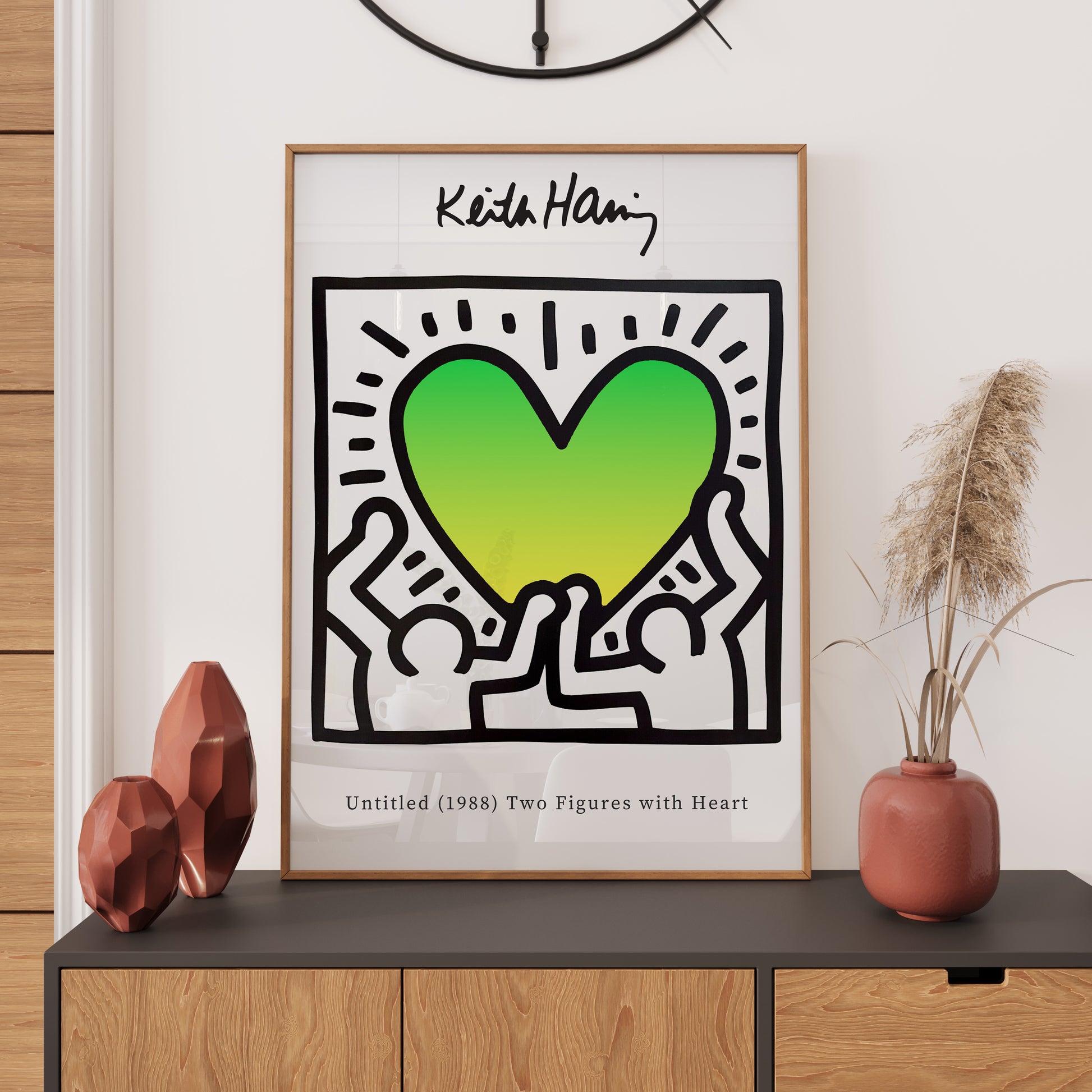 Keith Haring Poster, Love Heart Print, Ombre Exhibition Poster, A2/A3/A4/A5