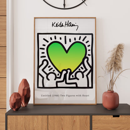 Keith Haring Poster, Love Heart Print, Ombre Exhibition Poster, A2/A3/A4/A5