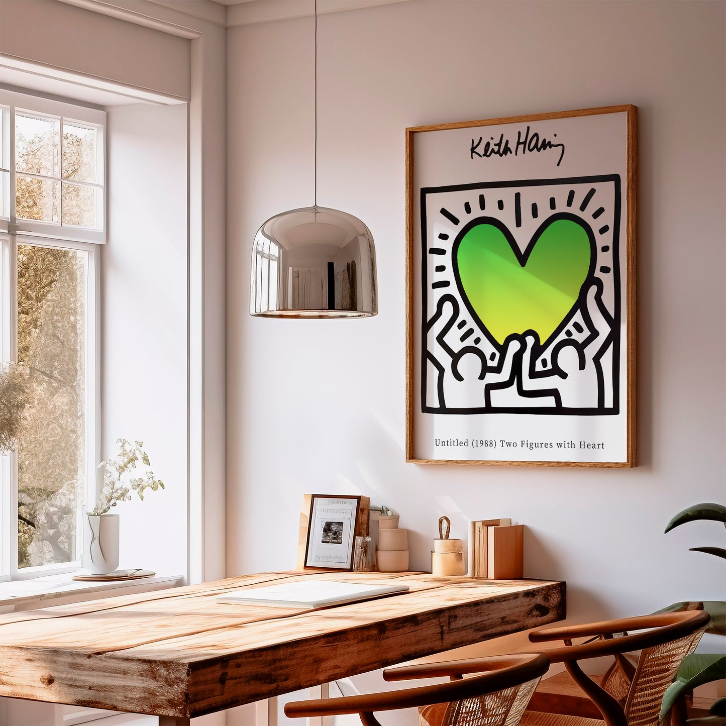 Keith Haring Poster, Love Heart Print, Ombre Exhibition Poster, A2/A3/A4/A5