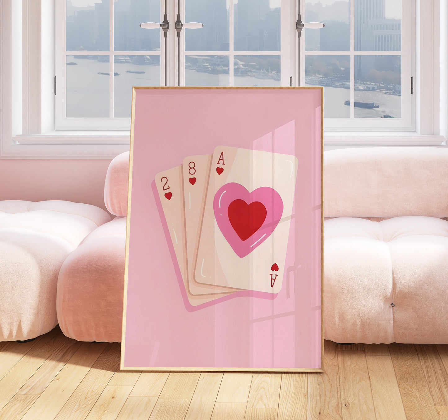 Lucky Ace Print - Maximalist Wall Art - Pink Decor - Teens Bedroom Print - Maximalist Poster - Eclectic Print - Love Heart Poster