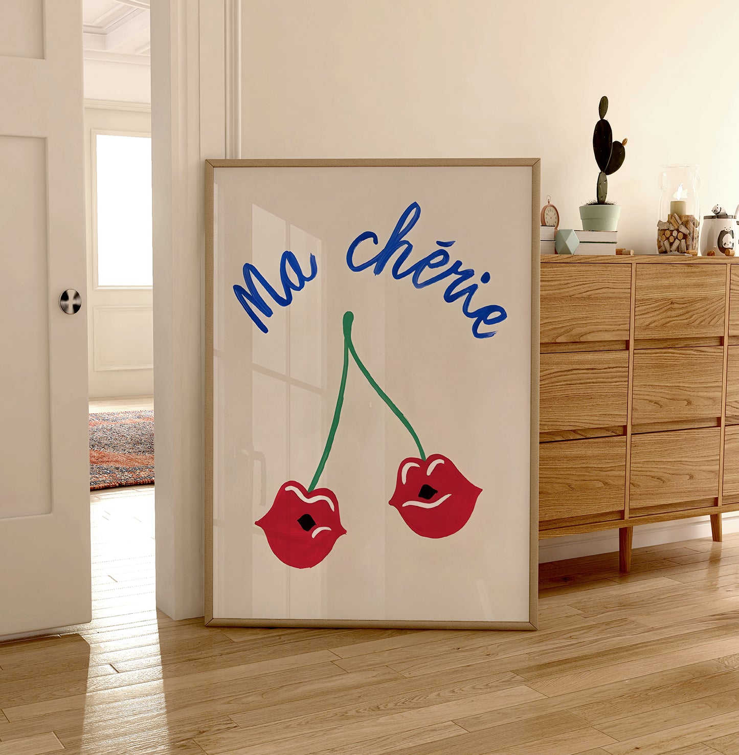 Cute Print - Maximalist Wall Art - Pink Decor - Teens Bedroom Print - Maximalist Poster - Eclectic Print - Cherry Lips Print - Quote Art