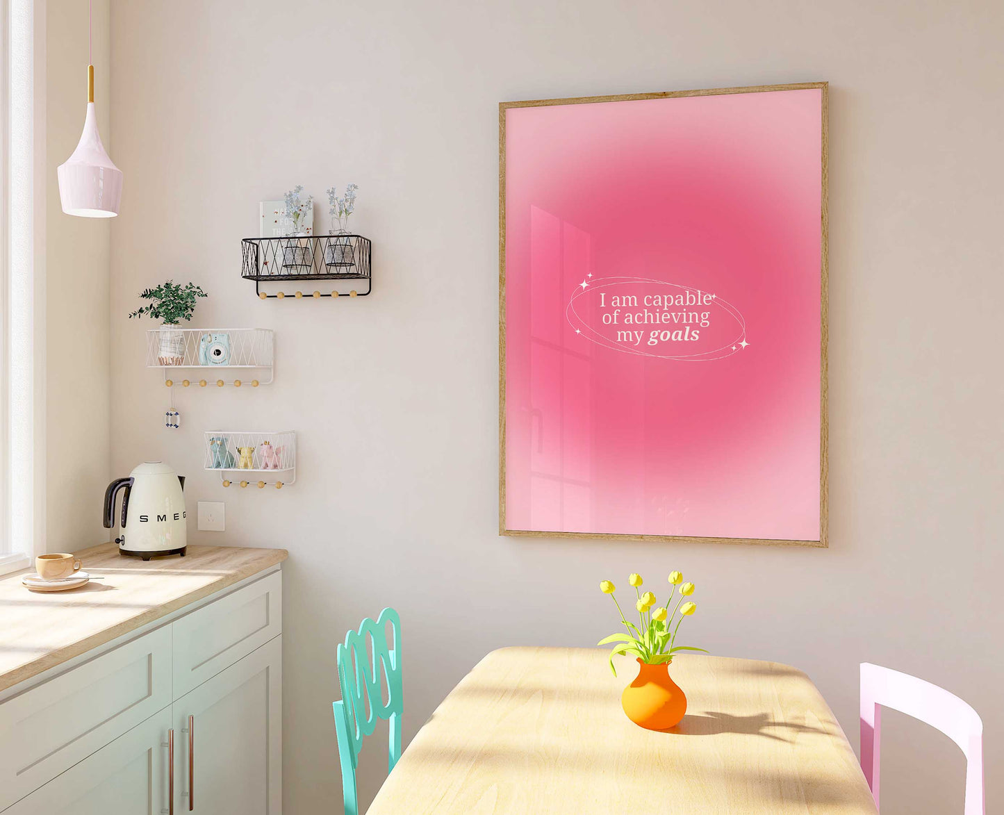 Quote Aura Print - Pink Energy Print - Aura Poster - Spiritual - Affirmation Wall Art - Femininty Poster - Trendy Decor - Positive Quote Art