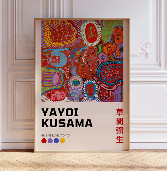 Yayoi Kusama Give Me Love Japanese Art WALL ART PRINT Exhibition Poster Asian Wall Décor