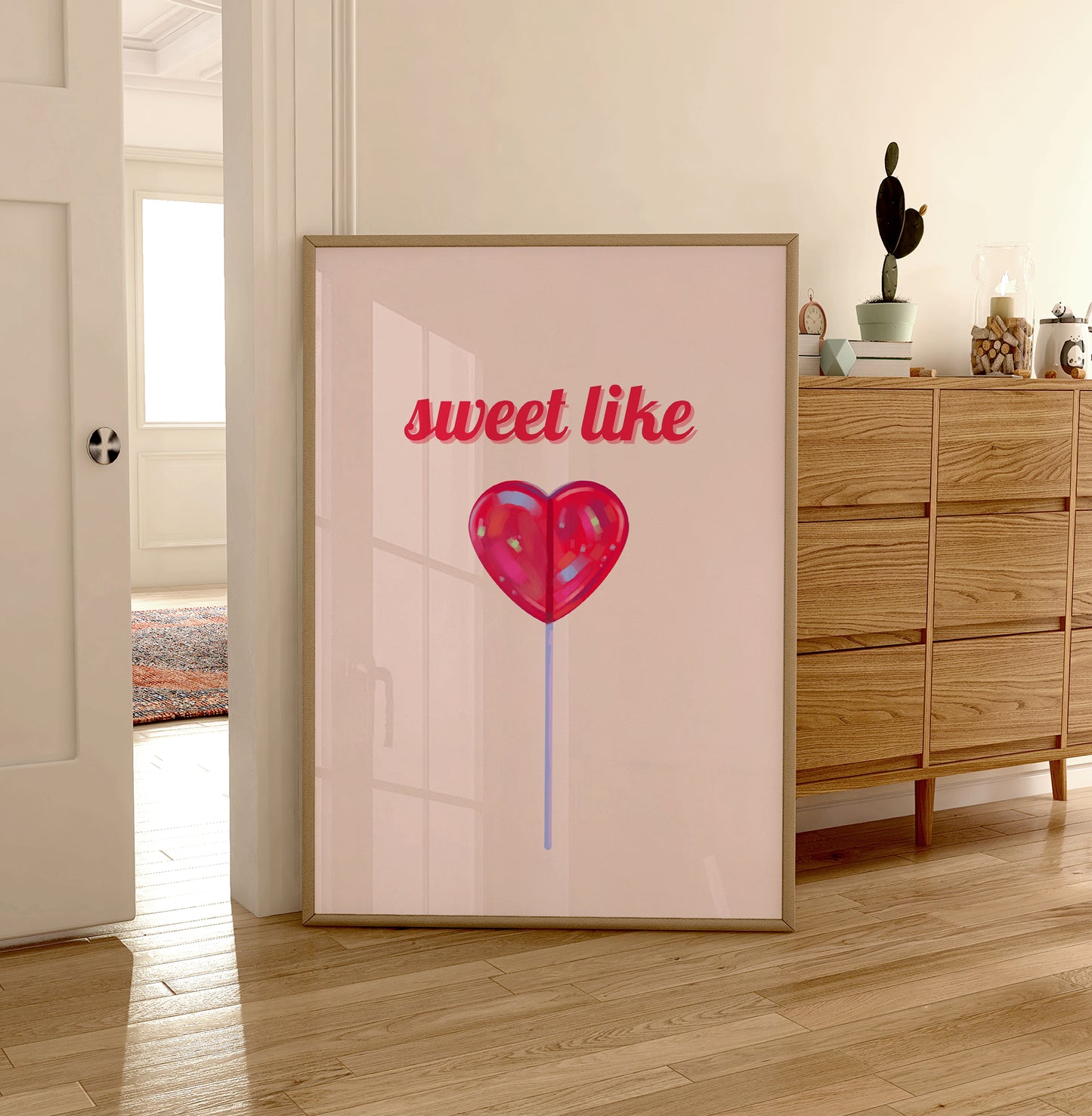 Lolly Pop Print - Sweets Print - Cute Poster - Eclectic Room Decor - Candy Prints - Girls Room Poster - Pastel Decor - Pink Poster