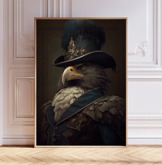 Victorian Eagle Art Print, Dark Academia Poster, Eagle Poster, Vintage Wall Décor, Victorian Animal Art, Gift Idea, A1,A2,A3,A4,A5