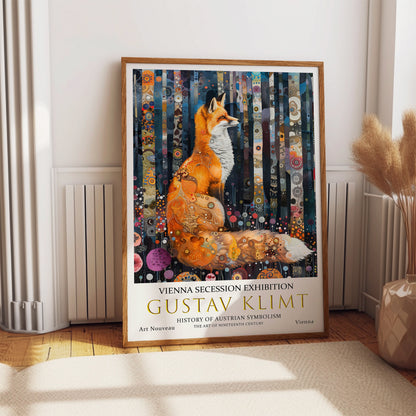 Gustav Klimt Fox Print, Gustav Klimt Exhibition Poster, Gustav Klimt Crow Poster, Vintage Poster, Night Garden Art, Vintage Wall Art