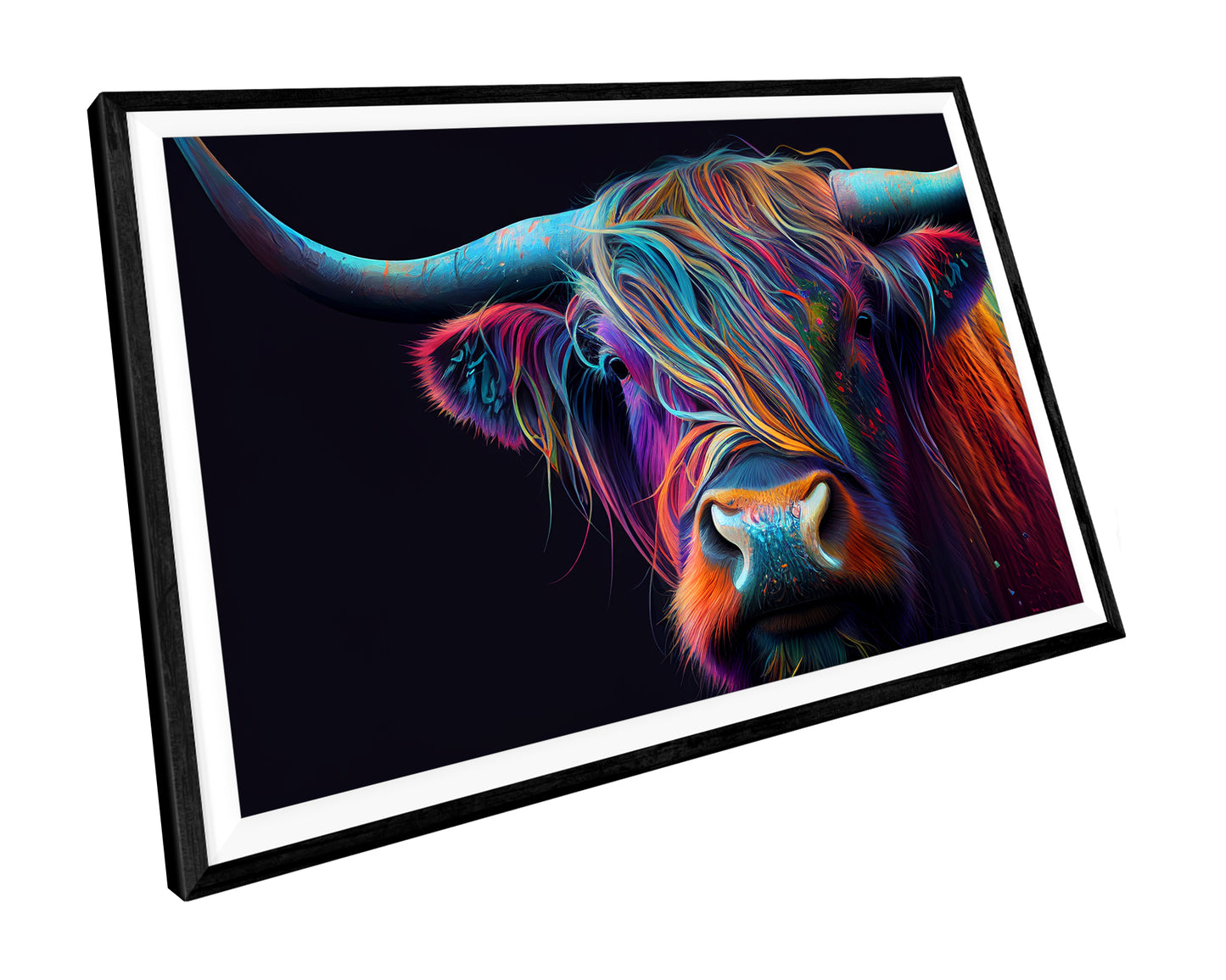 Highland Cow Wall Art Print - Colourful Farmhouse Home Décor