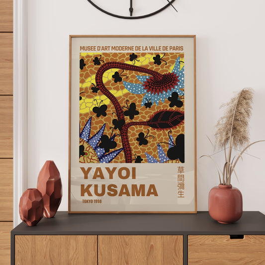 Yayoi Kusama Tokyo 1998 Japanese Art WALL ART PRINT Exhibition Poster Asian Wall Décor