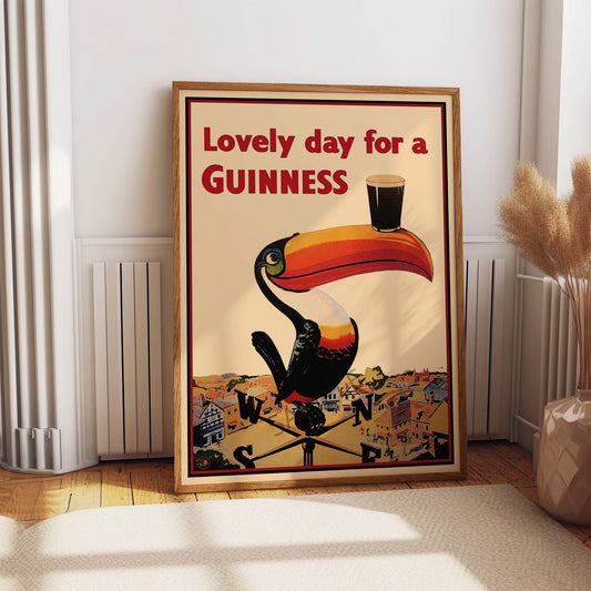 Guinness Wall Art, Lovely Day For A Guinness, Guinness Print, Vintage Drinks Poster, Bar Wall Art. Kitchen Décor, Gift Idea, A1/A2/A3/A4/A5