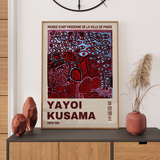 Yayoi Kusama Tokyo - 1998 Japanese Art WALL ART PRINT Exhibition Poster Asian Home Décor