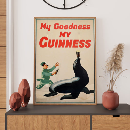 Guinness Poster, Retro Advert Poster, Guinness Print, Vintage Advertising Poster, Old Beer Ad. Pub Wall Décor, Gift Idea