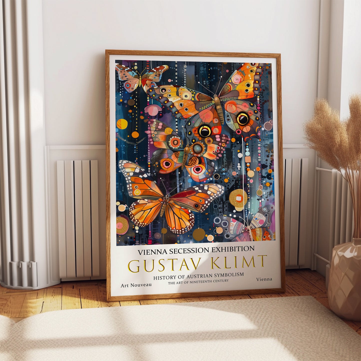 Gustav Klimt Butterflys Print, Gustav Klimt Exhibition Poster, Gustav Klimt Poster, Vintage Poster, Night Garden Art, Vintage Wall Art,