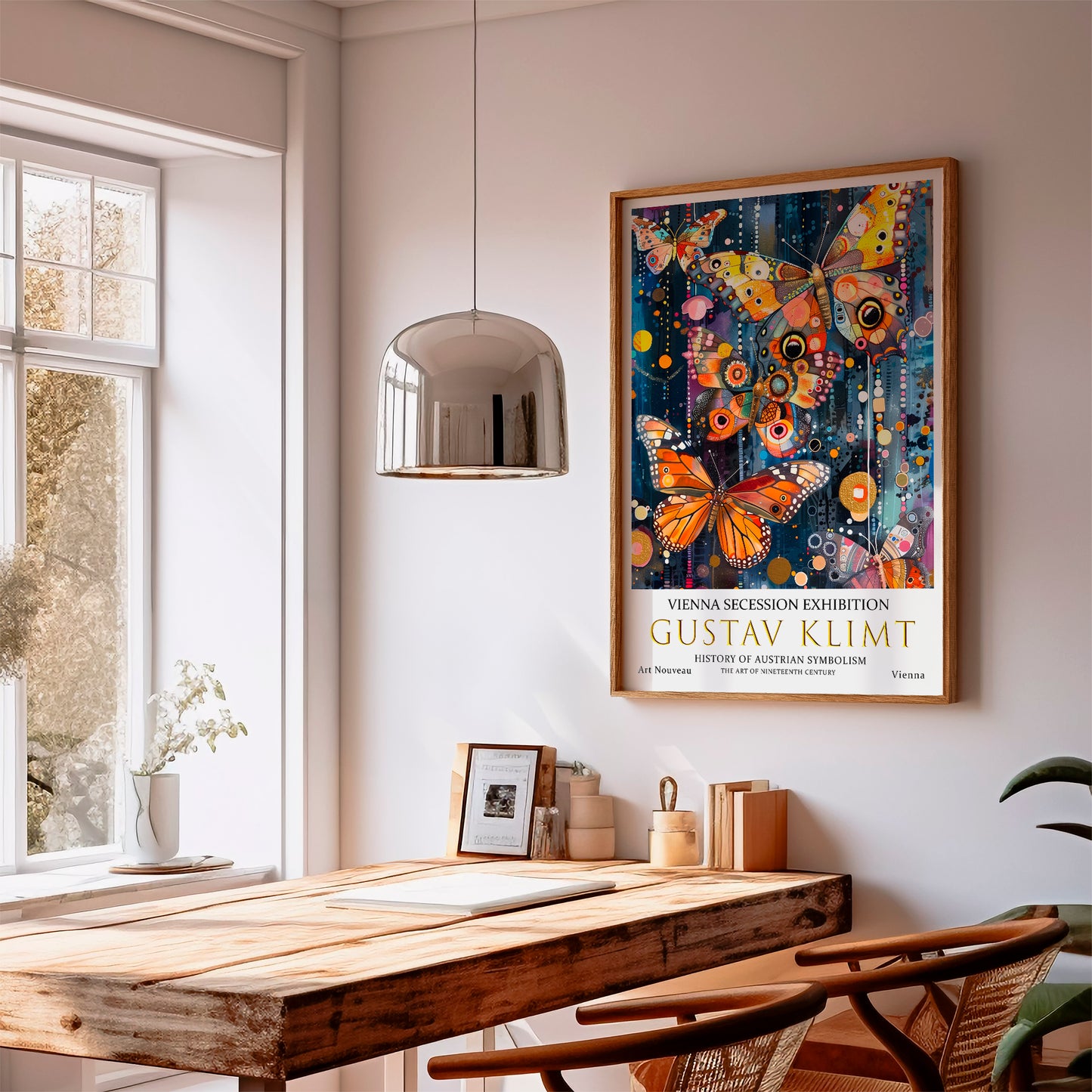 Gustav Klimt Butterflys Print, Gustav Klimt Exhibition Poster, Gustav Klimt Poster, Vintage Poster, Night Garden Art, Vintage Wall Art,