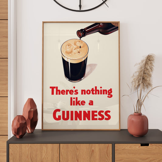 Guinness Wall Art, Retro Advert Poster, Guinness Print, Vintage Advertising Home Décor, Old Beer Ad. Pub Wall Décor, Art Gift