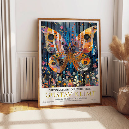 Gustav Klimt Butterfly Print, Gustav Klimt Exhibition Poster, Gustav Klimt Poster, Vintage Poster, Night Garden Art, Vintage Wall Art, (Copy)